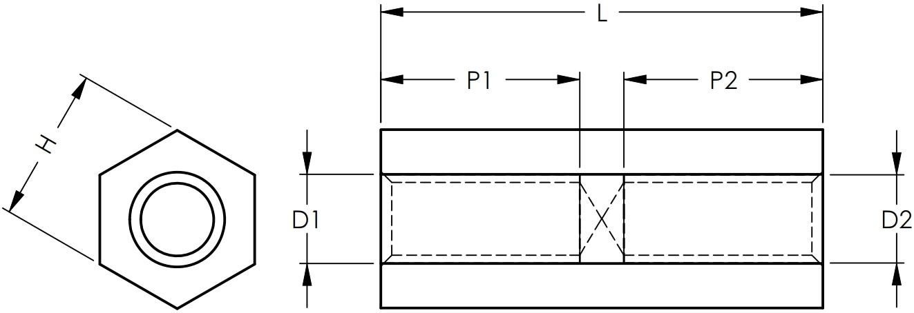 ספייסר משושה אלומיניום נקבה נקבה דורטול DURATOOL